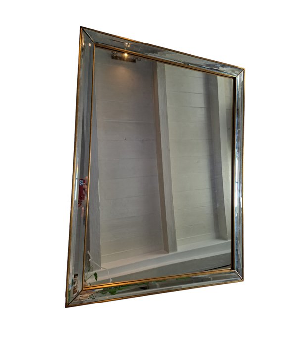 Deknudt - Spejl- XXL vægspejl 115 x 86  - Glas, Træ, plast
