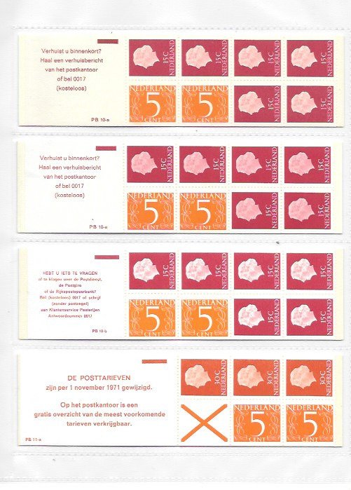 Niederlande 1971/1990 - Briefmarkenhefte - NVPH  PB 10 tot en met PB 40