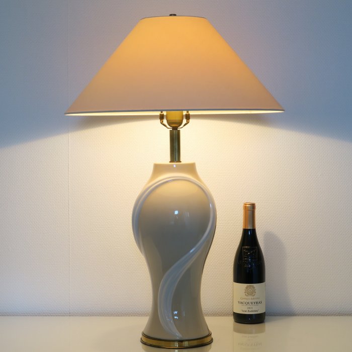 Super Chique Grote Porseleinen Tafellamp - 73 cm hoog - 3,1 kg - Tischlampe - Porzellan