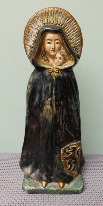 Verbeke - 小雕像, Notre dame des Flandres - Onze lieve vrouw van Vlaanderen. - 29 cm - 石器