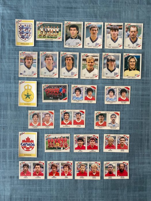 Panini - Mexico 86 World Cup, WC Mexico 86, All different - Including 3 emblems - 27 Loose stickers
