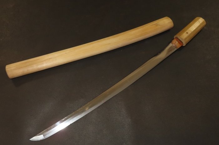 武士刀 - 玉金 - Wakizashi w/White Sheath : A3-818 - 日本 - 江戶時代（1600-1868）  (沒有保留價)