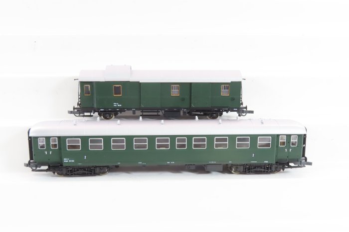 Roco H0轨 - 45539/45358 - 模型火车客运车厢 (2) - 2节特快列车二等车厢和行李 - ÖBB