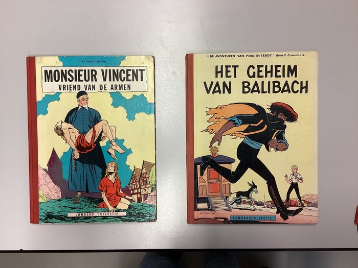 Pom en Teddy Lombard Collectie 33 a en 54 - Het geheim van Balibach - Monsieur Vincent: Vriend van de armen - 2 Album - Erstausgabe - 1957/1960