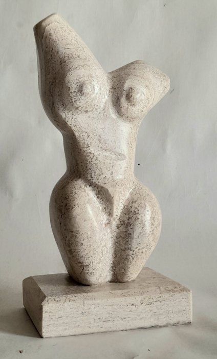 Escultura, Torso femminile - 25 cm - Mármol