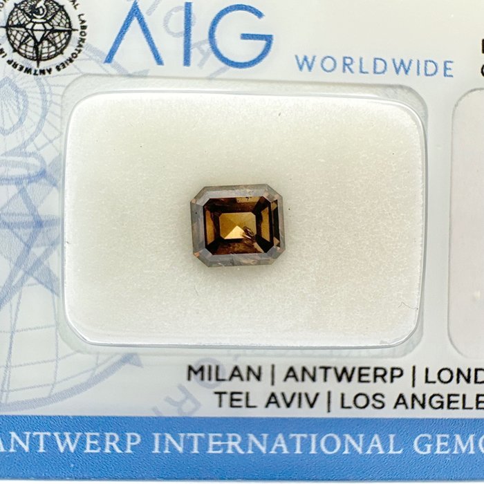 1 pcs Diamant - 1.10 ct - Radiant - fancy yellowish brown - SI2, *no reserve price*