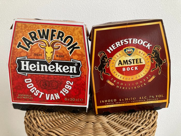 Heineken & Amstel - 1992 年 Tarwebok 和 1999 年 Herfstbock - 30cl -  12 瓶 