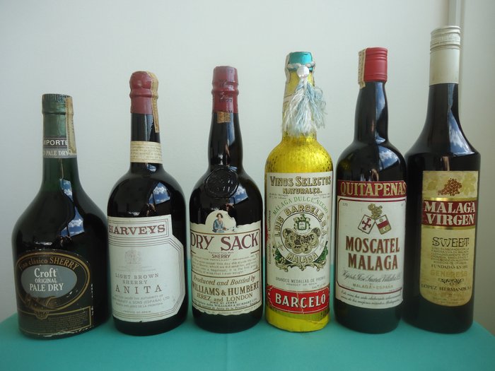 Croft, Harveys, Williams & Humbert, Luis Barcelo, Quintapenas, Hermano's - 赫雷斯, 馬拉加 Sherry - 6 瓶 (0.75L)