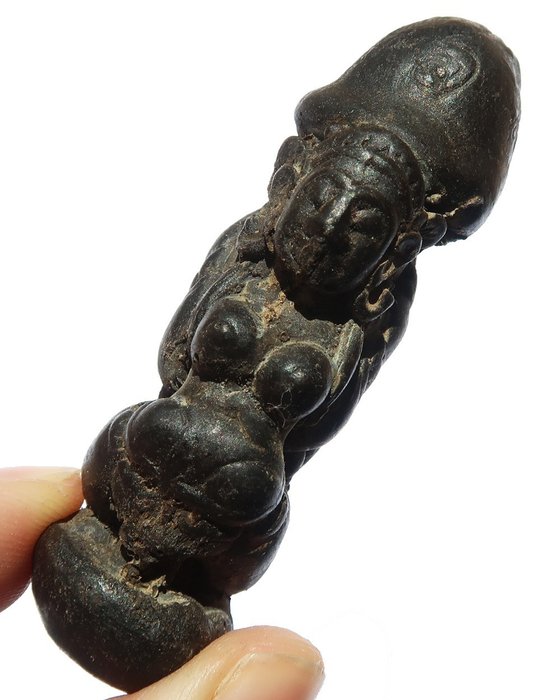 Amulett der Fruchtbarkeit und des Glücks – Palad Khik ปลัดขิก – Männlich-weibliche Darstellung - Amulett