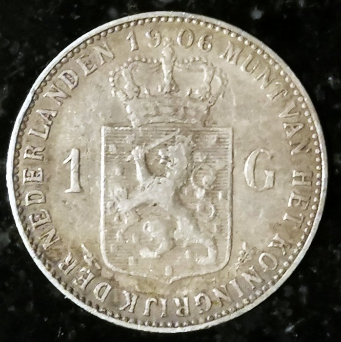 Nederland. Wilhelmina (1890-1948). 1 Gulden 1906