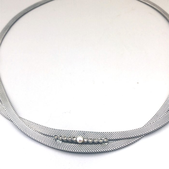 Ohne Mindestpreis - Markasiet/pyriet - Halskette Silber Perle 