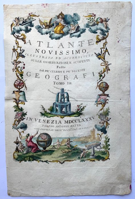 World, Mappa - Mondo; Pietro Antonio Novelli - Atlante Novissimo - 1785