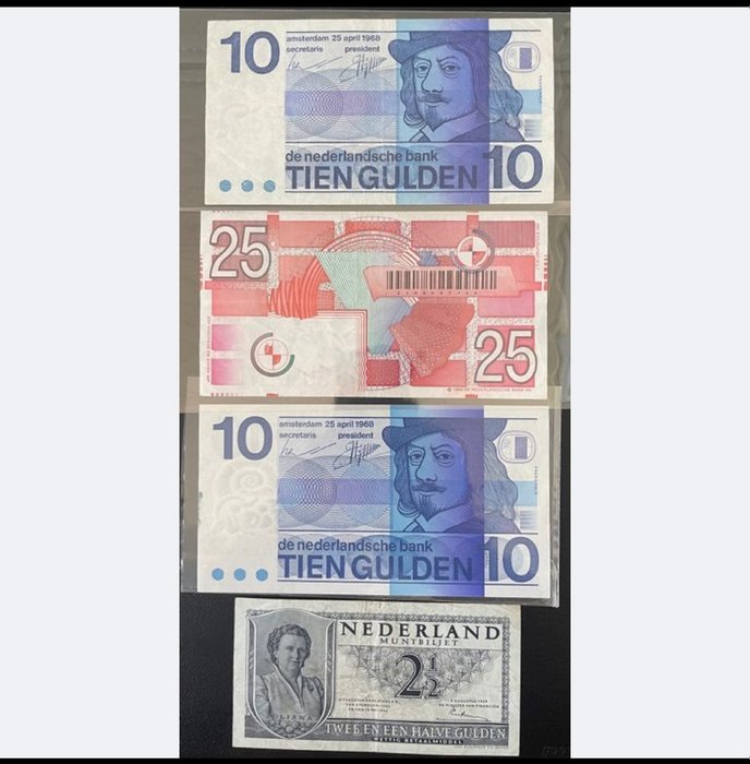 Holandia. - 9 banknotes - various dates  (Bez ceny minimalnej
)