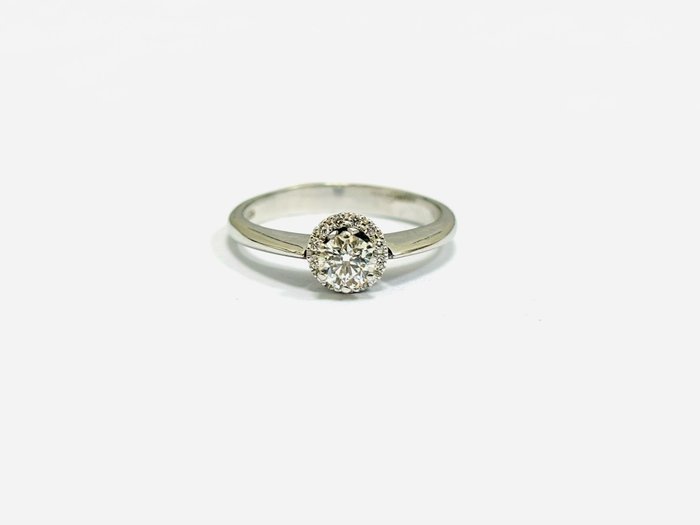 Pierścionek zaręczynowy - 18-karatowe Białe złoto -  0.45 tw. Diament  (Naturalny) 