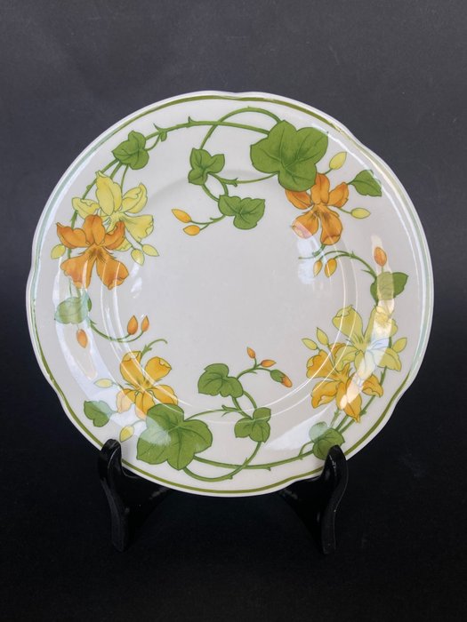 Villeroy & Boch - Reggeliző tányér - Kiváló és ritka 8 tányéros készlet - "Geranium" modell - Porcelán
