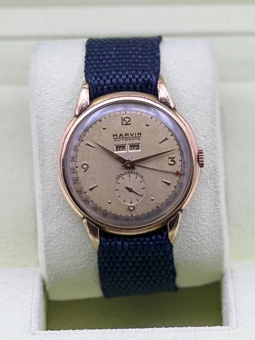 Marvin - Autodate Big Size Rose Gold Plated Rare - Herre - 1950-1959