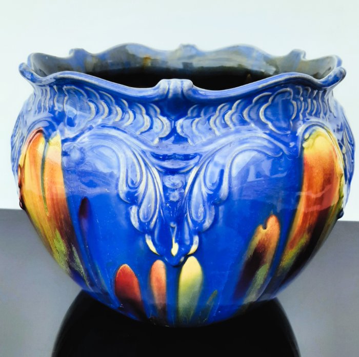 des Faïenceries de Thulin Zeer grote Art Nouveau bloempot / cache-pot - Pot de fleurs - n° 2157 - Grès