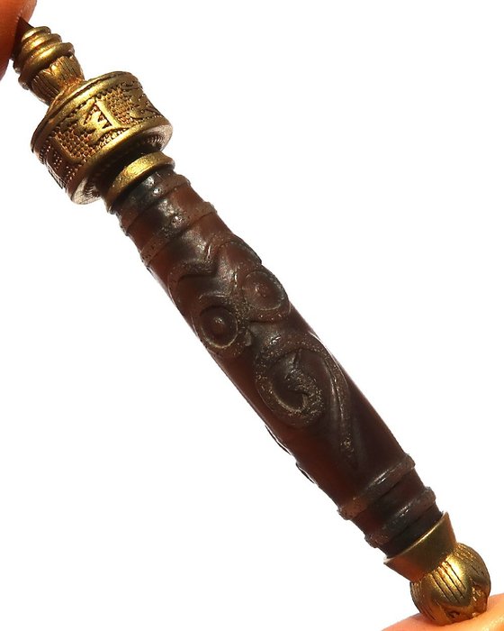 Amulett - Buddhistisk rituell gjenstand - Bønnehjul - Dzi-rikdomsmagnet - Velstand - Amulett