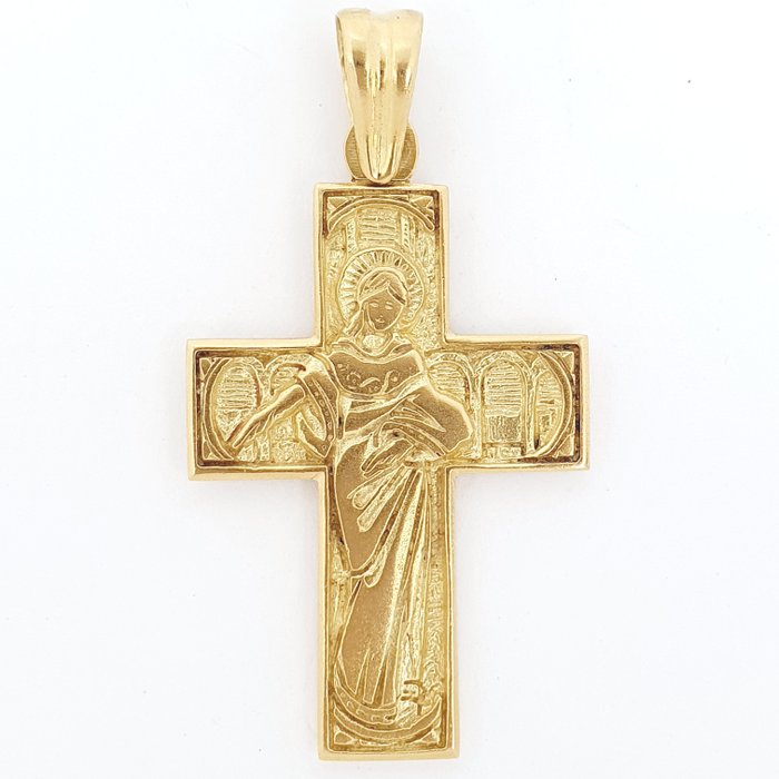 十字架吊墜 - 18 克拉 黃金