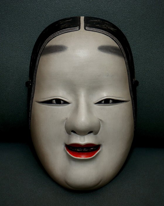 High Quality Japan Wooden Noh Mask 能面 of KOOMOTE 小面  (YUKI-no-KOOMOTE 小面 雪） - Træ - Japan  (Ingen mindstepris)