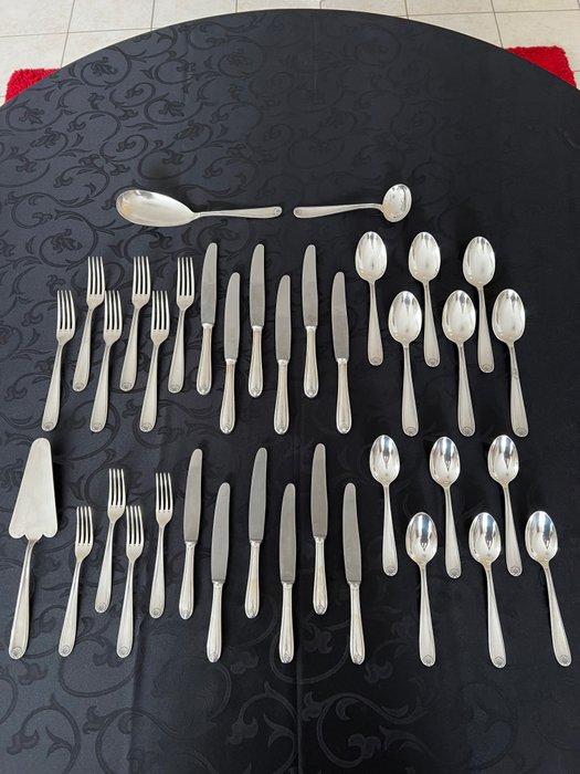 6 Personen Christofle Paris - Cutlery set (37) - Shell / Vendome - Silver plated