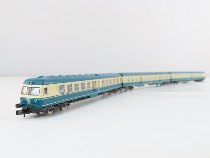 Fleischmann N - 7434/7436 - Jednostka kolejowa (1) - 3-częściowy zestaw pociągów spalinowych BR 614 - DB