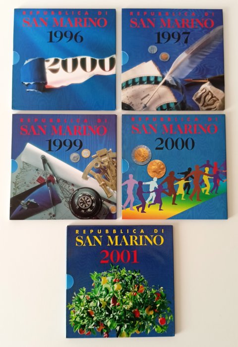 San Marino. Serie divisionale 1996/1997/1999/2000/2001 (5 set)