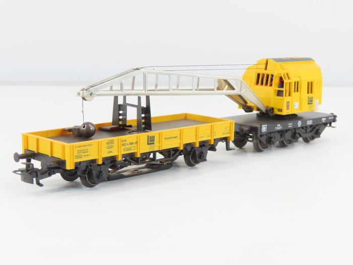 Märklin H0 - 46715 - Modellbahn-Güterwagenset (1) - 2-teiliges Güterwagen-Set mit 3-achsigem Digitalkran - Leonhard Weiss