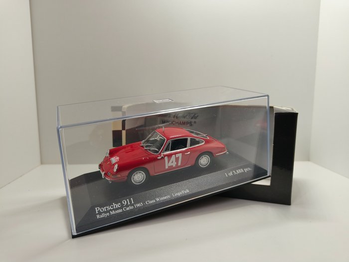 Minichamps 1:43 - Voiture de sport miniature - Porsche 911 rallye Monte Carlo 1965. - rare