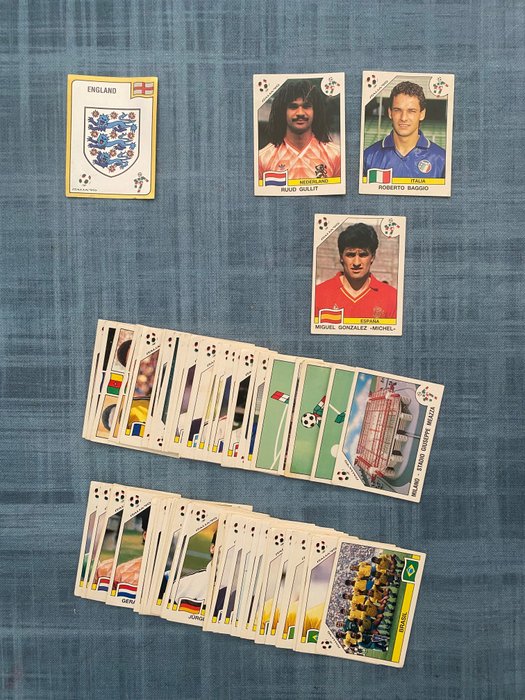 Panini - World Cup Italia 90 - All different - Including 1 emblems - Ruud Gullit, Roberto Baggio - 81 Loose stickers