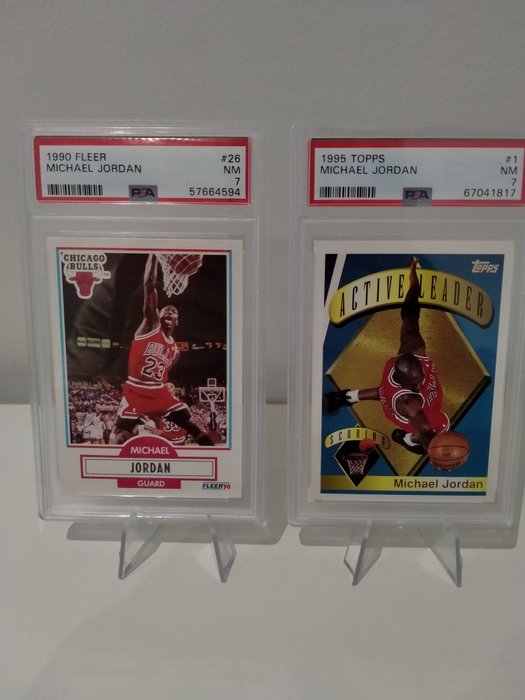 1990 and 1995 - Fleer - Michael Jordan - 2 Graded card - PSA 7