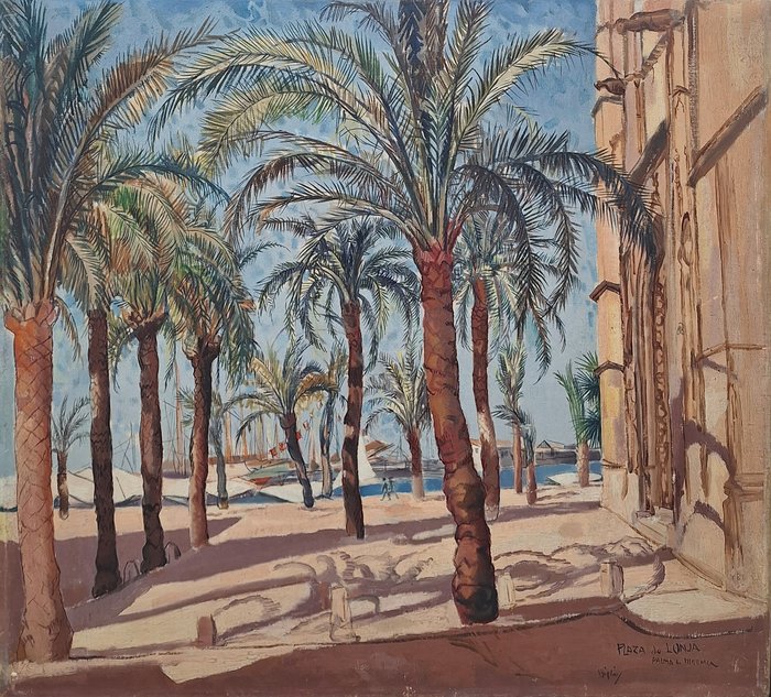 Herman Bieling (1887-1964) - Gezicht op de haven van Palma de Mallorca