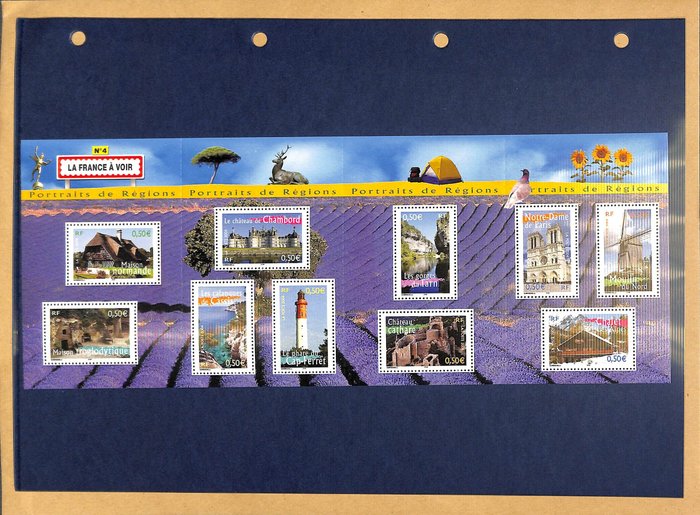 法國  - 頁面上精美的一套現代郵票 - 查看 32 張照片