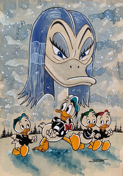 Julian Jordan - 1 Έγχρωμο σκίτσο - Donald Duck - "Magica's Night"