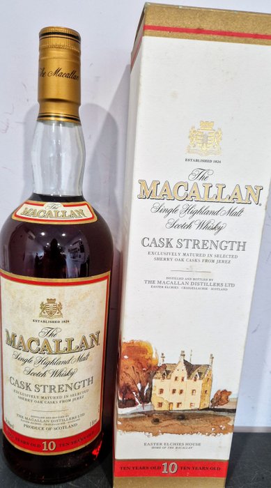 Macallan 10 years old - Cask Strength - Original bottling  - b. 1990‹erne - 1 Litre