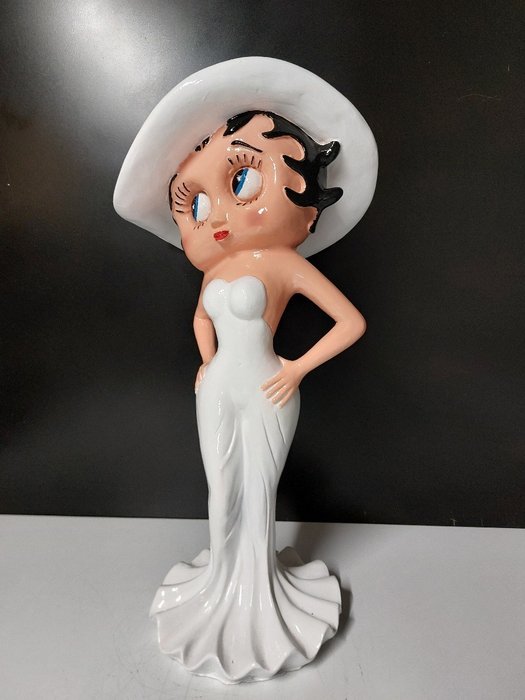 Statuie, Betty Boop in a festive dress with hat - 58 cm - polirășină