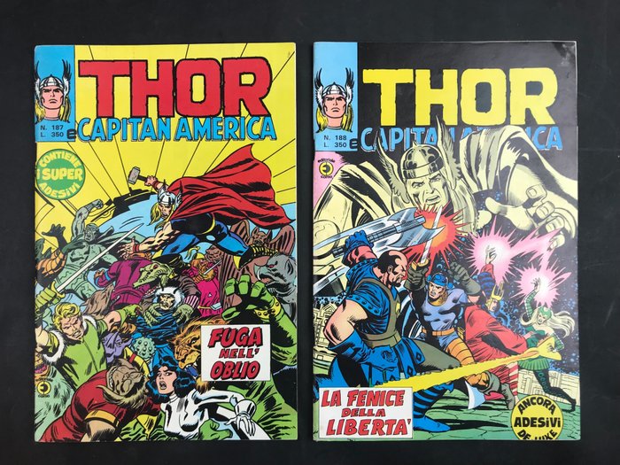 Thor e Capitan America nn. 187, 188 - Con Adesivi - 2 Comic - First edition - 1978