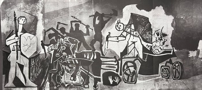 Pablo Picasso (1881-1973) - La Guerre et la Paix Rouge Collotype