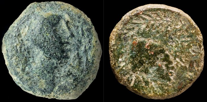 西班牙、坎巴利亚和马拉卡. Lot pf 2 Æ coins 200-20 BC.  (没有保留价)