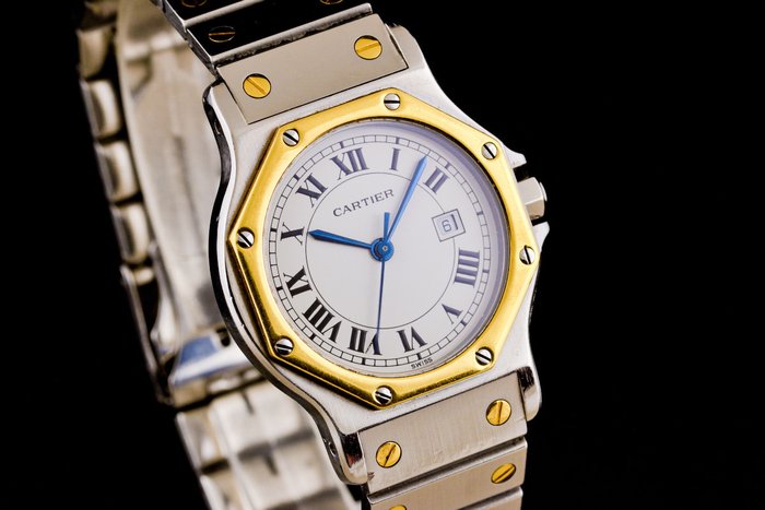 Cartier - Santos Octagon Gold/Steel 30mm Automatic - "NO RESERVE PRICE" - Ingen reservasjonspris - 2966 - Unisex - 1990-1999