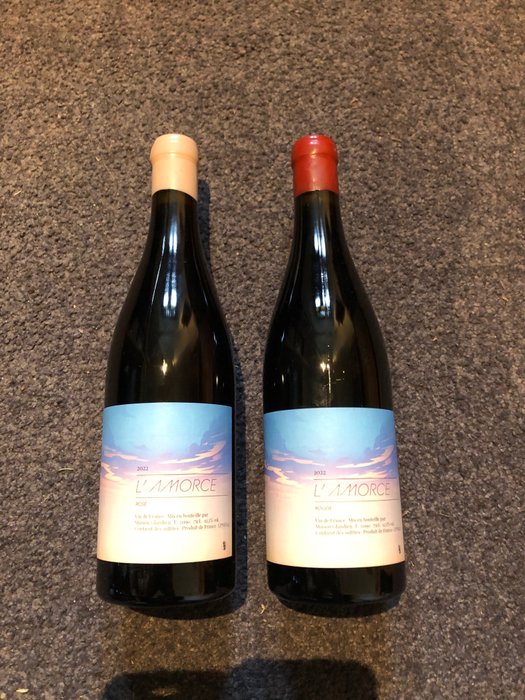 2022 Maison Glandien "L'Amorce" rouge &  "L'Amorce" rosé - Burgunder - 2 Flasker  (0,75 l)