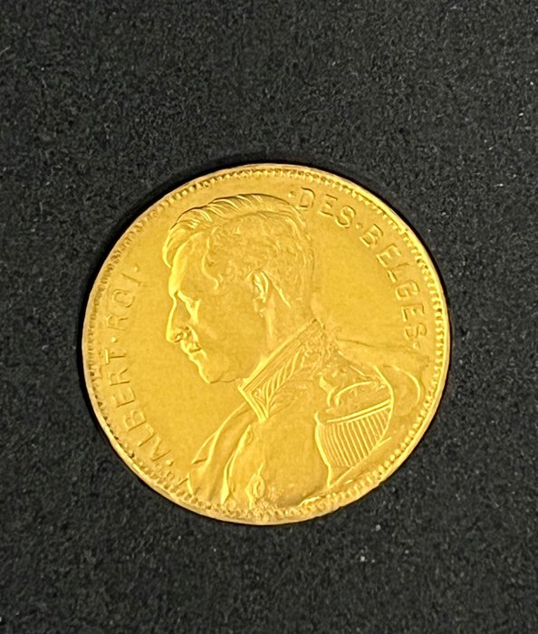 Belgien. Albert I (1909-1934). 20 Francs 1914  (Utan reservationspris)