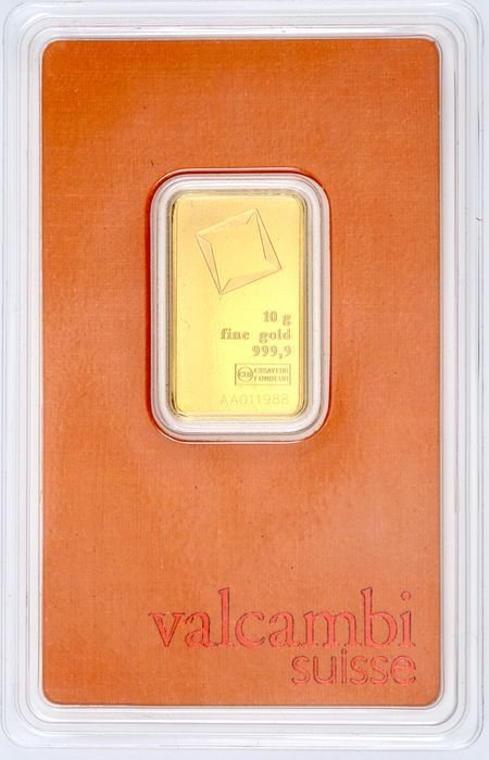 10 gram - Gull .999 - Valcambi - Forseglet og med sertifikat