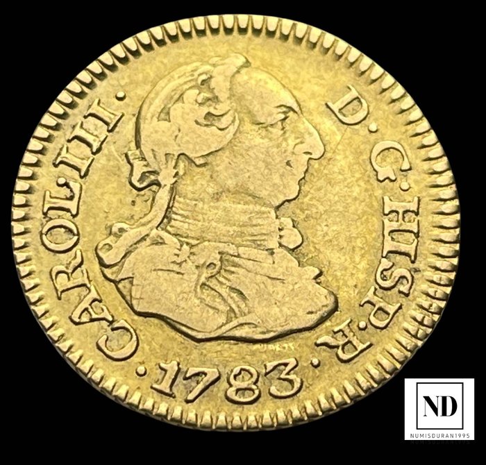 Spanyolország. Carlos III (1759-1788). 1/2 Escudo 1783 - Madrid JD