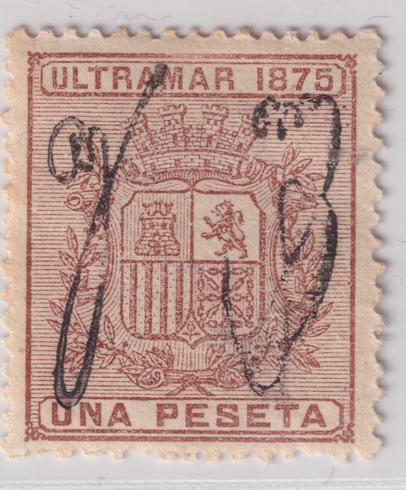 Puerto Rico 1875 - Alfonso XII - Edifil 7 - Spaniens sköld - nyckelvärde