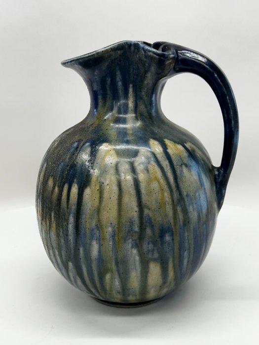 Roger Guérin - Grès de Bouffioulx - Art Deco - Vase  - Salz- und Feuertechnik aus geflammtem Steinzeug