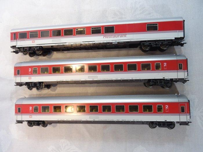 Märklin H0轨 - 4287/4227 - 模型火车客运车厢 (3) - 1辆IC餐车“滚动休息站”和2辆InterCity开放式车厢Era IV - DB