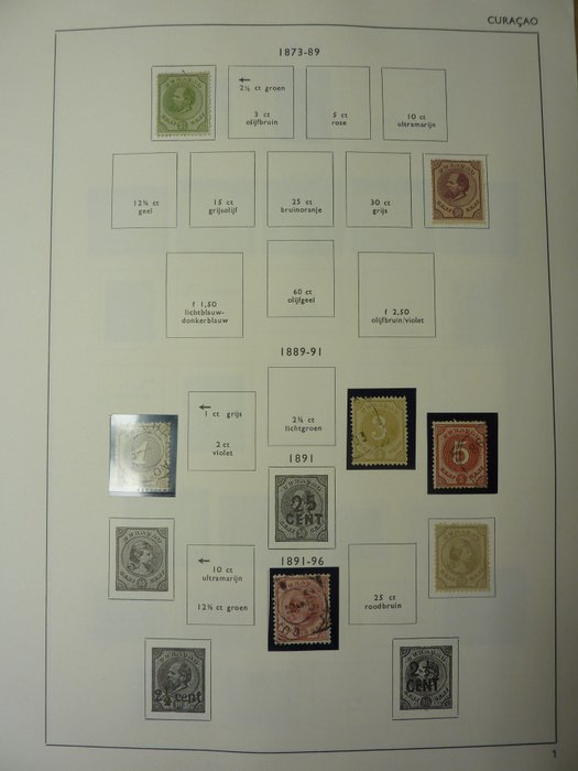 Curaçao/Antilles néerlandaises 1873/1969 - Collection sur les feuilles d'album IMPORTA