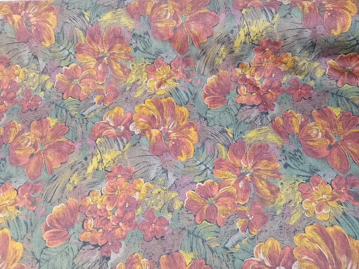 令人愉悦的 Romanex de Boussac 棉质剪裁，带有花卉图案 - 室内装潢面料  - 500 cm - 140 cm