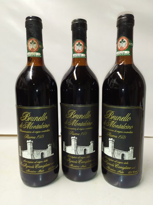1978 Camigliano - 蒙達奇諾·布魯奈羅 Riserva - 3 瓶 (0.75L)